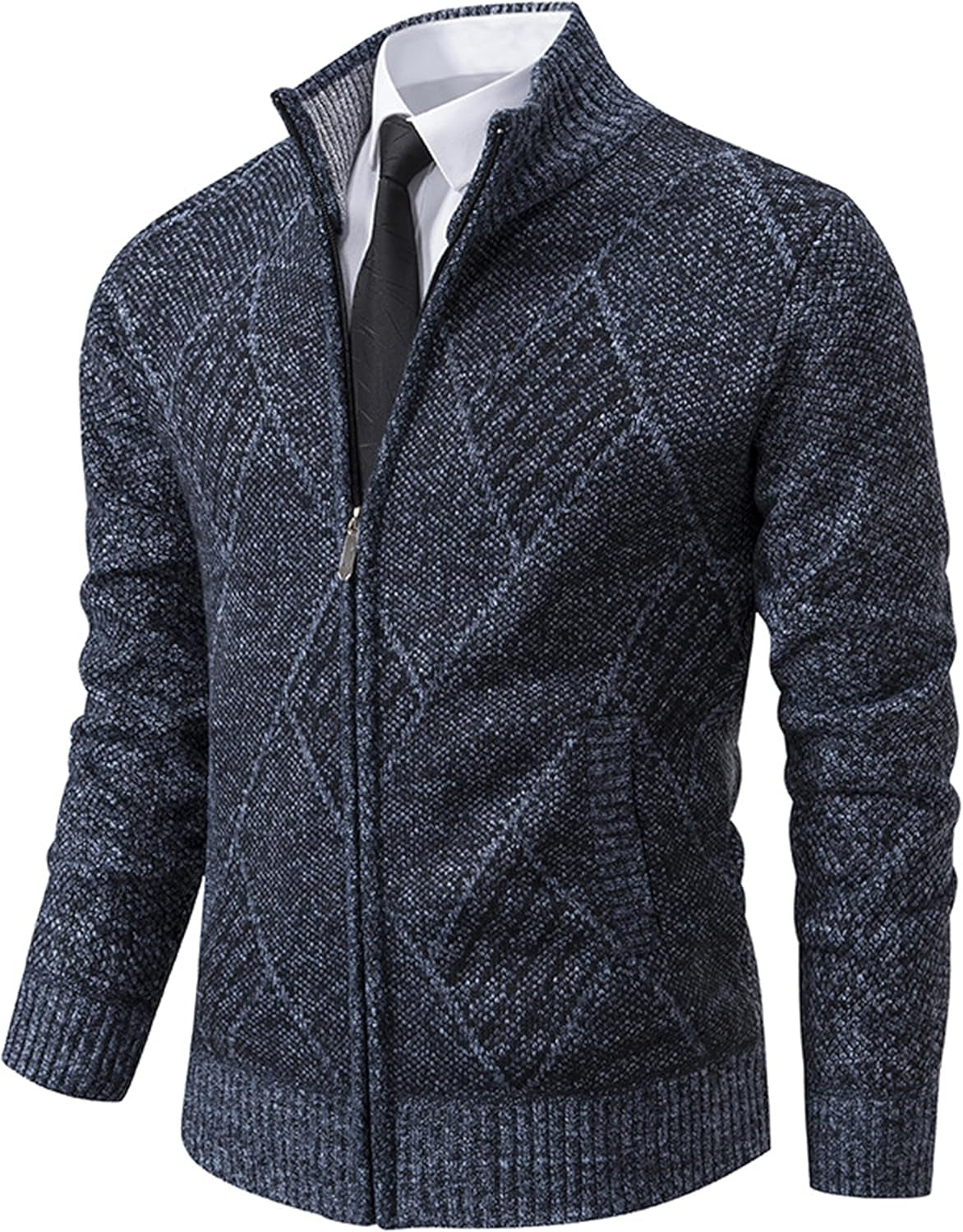 Men'S Cardigan Sweaters Casual Full Zip Sweaters Knitted Cardigan with Pockets