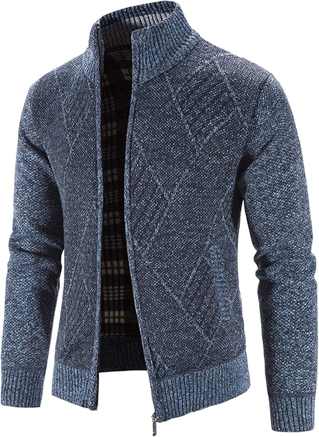 Men'S Cardigan Sweaters Casual Full Zip Sweaters Knitted Cardigan with Pockets