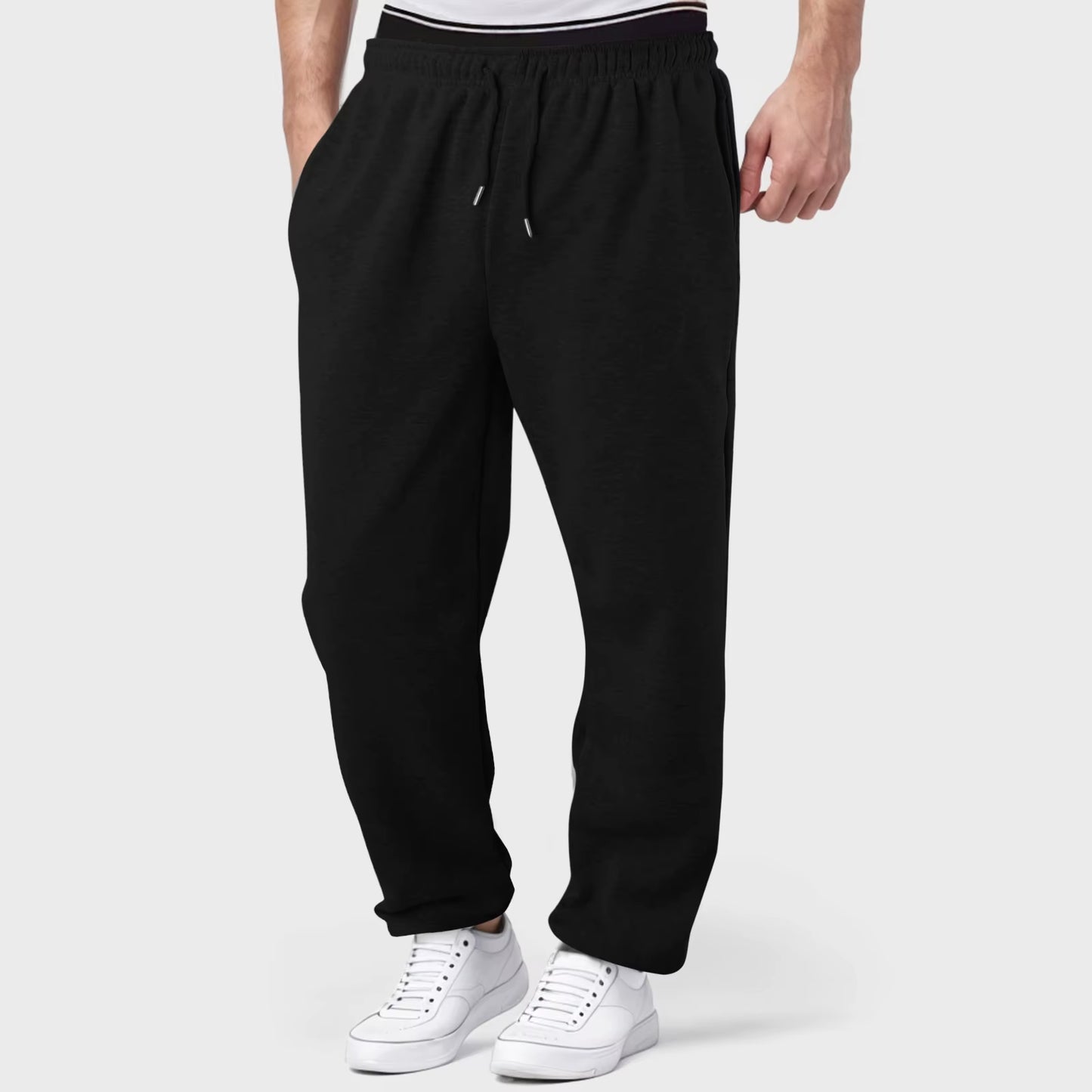 Baggy Sweatpants for Men 2024 Elastic Waist Drawstring Grey Pants Sport Casual Trousers with Pockets Gym Fitness Joggy plus Size